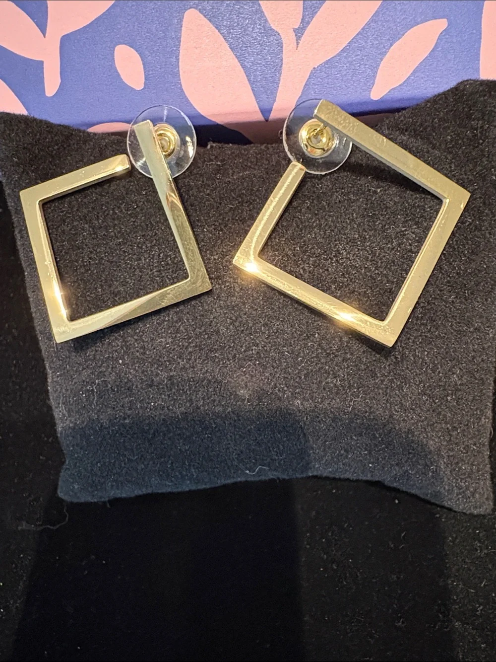 Plunder Gold Square Drop Earrings